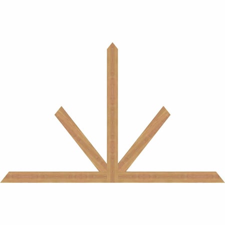 Ekena Millwork Saratoga Timber Gable Bracket, Western Red Cedar, 72"W x 45"H x 1 1/2"D x 3 1/2"F, 15/12 Pitch GBW072X45X0204SAR00SWR